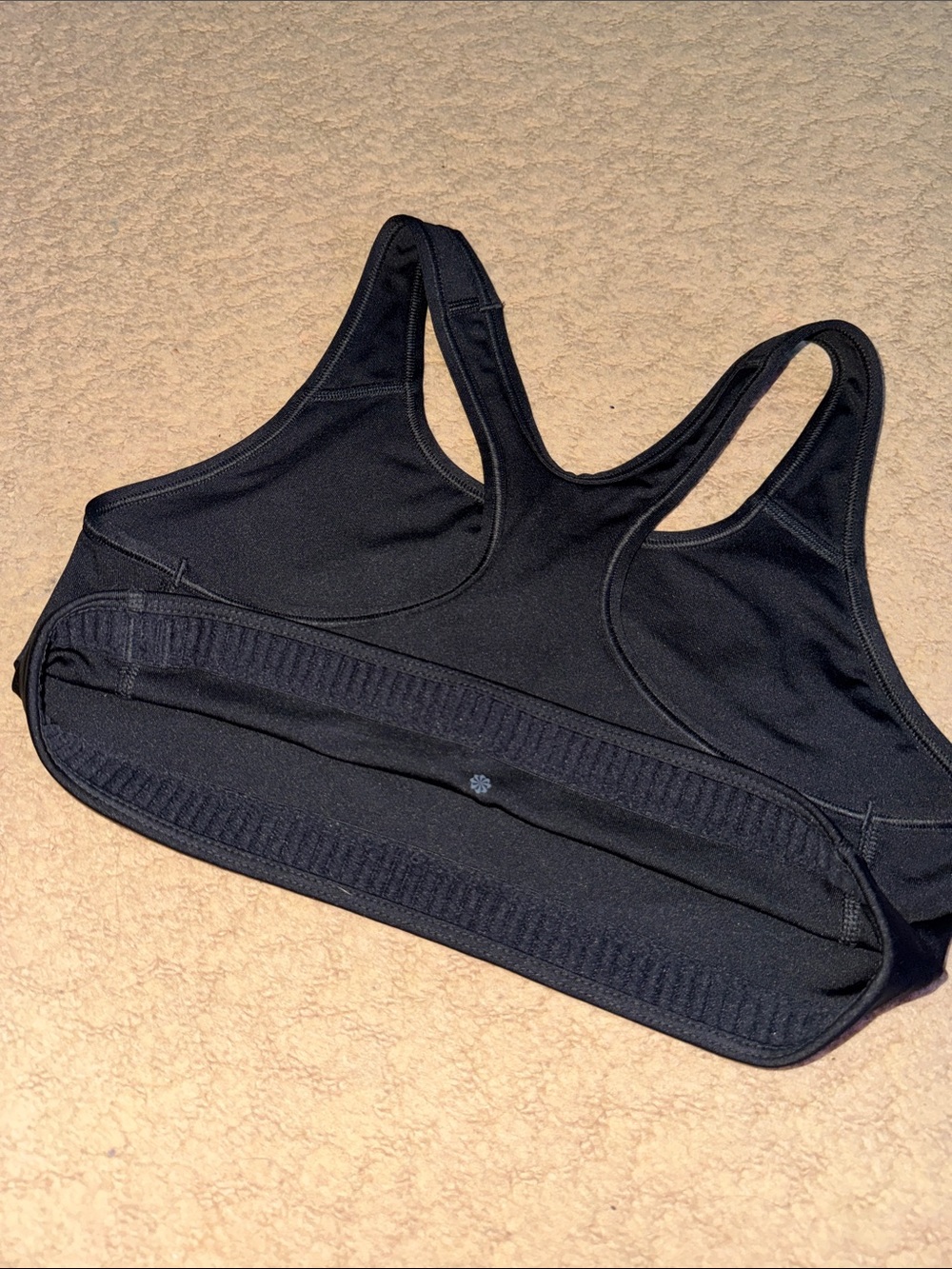 Nike Black Sports Bra with White Swoosh Logo - Picture 4 of 4